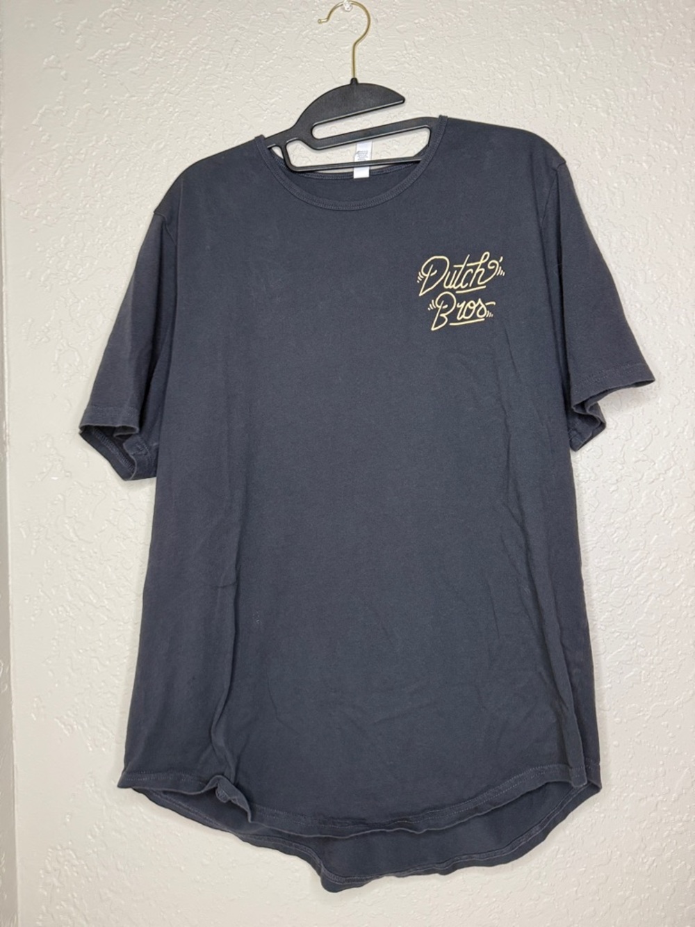 Dutch Bros gray Short-Sleeve Tee with cream Script Logo